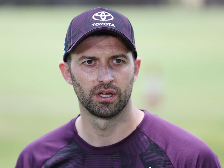 England fast bowler Mark Wood in Perth on Friday.