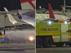 A Virgin Australia flight has caught fire in Brisbane. 
