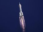 China's Long March 2F rocket, carrying the three astronauts for the Shenzhou 20 manned space mission, heads for the space station.