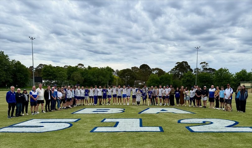 Club members gathering around the Ben Austin tribute.