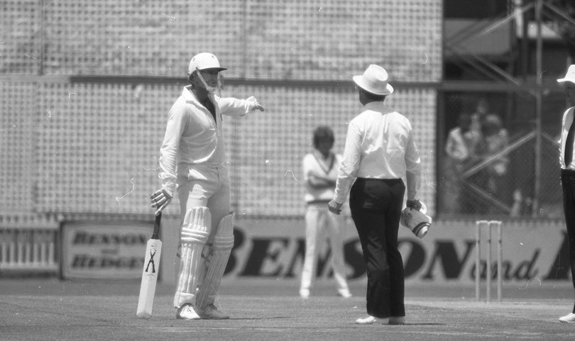 Dennis Lillee's aluminium bat in 1979.