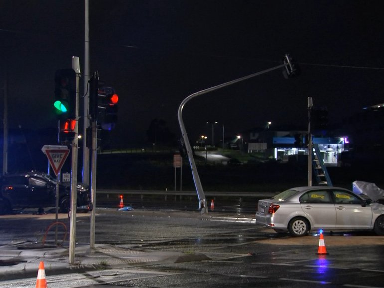 A man is fighting for life following an alleged stabbing and car crash in Melbourne’s southeast.
