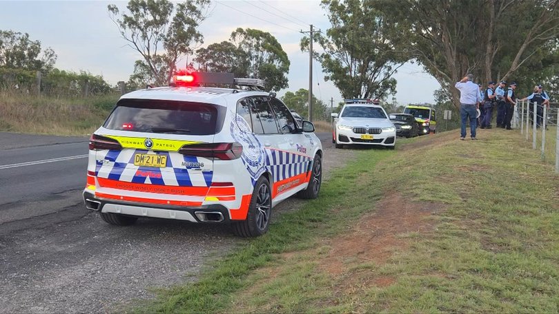 A young police officer has been airlifted to hospital after he was allegedly threatened with a spear before being stabbed in the leg during a wild confrontation on Friday.