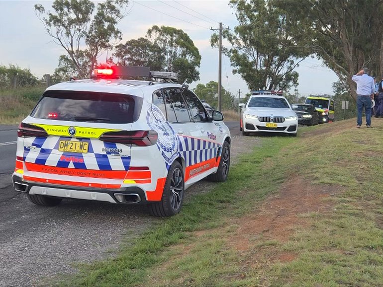 A young police officer has been airlifted to hospital after he was allegedly threatened with a spear before being stabbed in the leg during a wild confrontation on Friday.