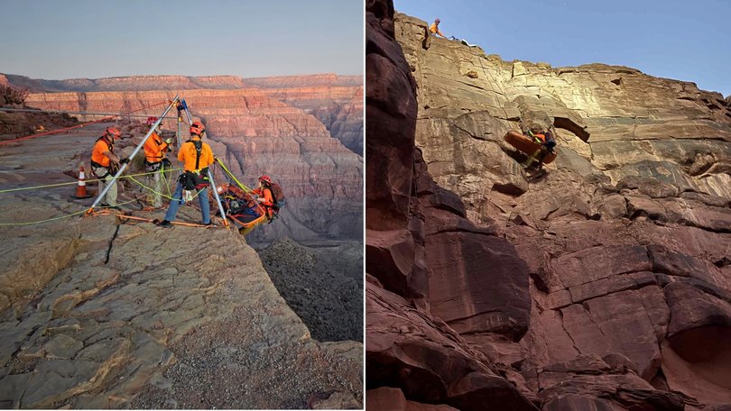 A man has died after falling off the edge of the Grand Canyon.