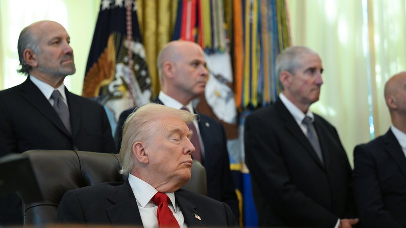 President Donald Trump in the Oval Office on Thursday during an announcement event with pharmaceutical companies Eli Lilly and Novo Nordisk. MUST CREDIT: Matt McClain/The Washington Post