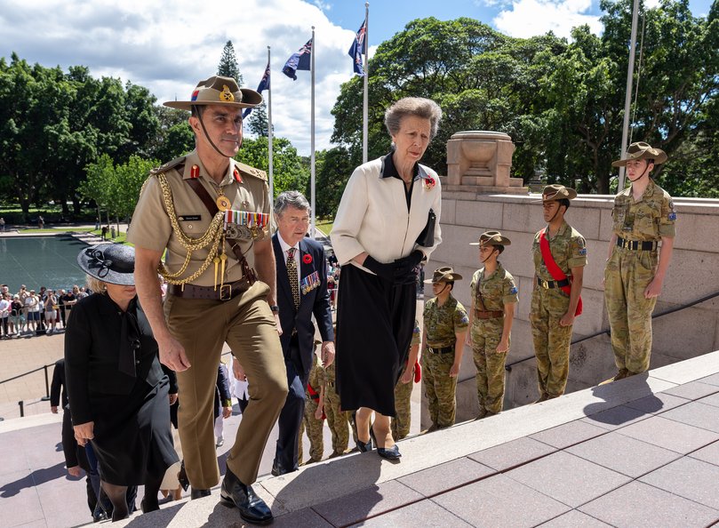 Her Royal Highness Princess Anne during a visit to ANZAC Memorial in Hyde Park Sydney on Sunday.