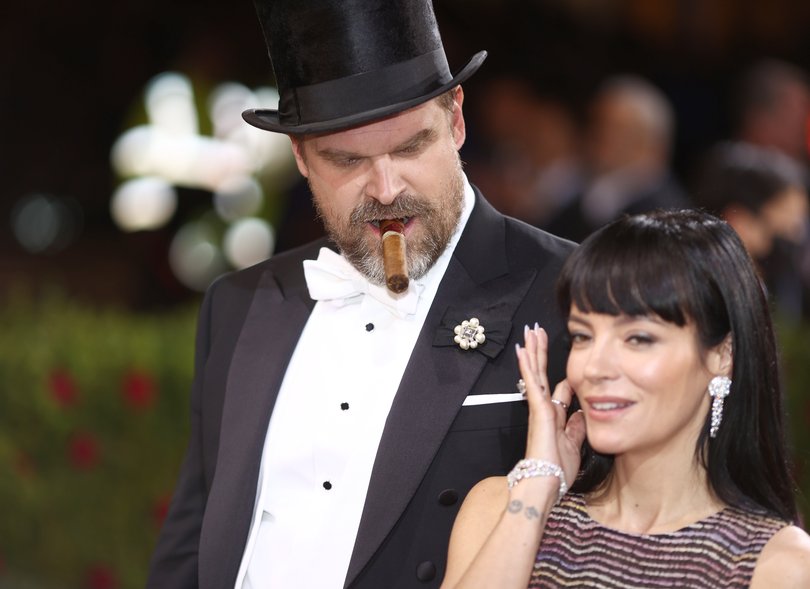 David Harbour and Lily Allen at The 2022 Met Gala celebrating In America.