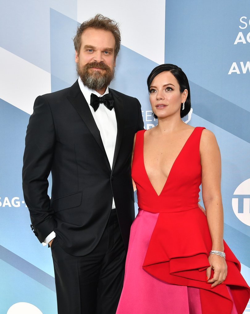 David Harbour and Lily Allen attend the 26th Annual Screen Actors Guild Awards.