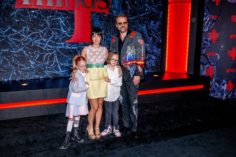 Lily Allen and David Harbour attend Netflix's Stranger Things season 4 premiere.