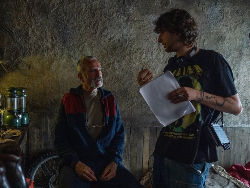 Daniel Day-Lewis with son Ronan Day-Lewis on the set of Anemone.