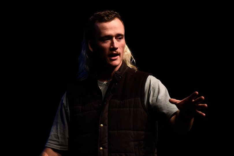 Nedd Brockmann in Ballarat talking to high school students at Civic Hall in 2023. Picture Adam Trafford/Ballarat Courier