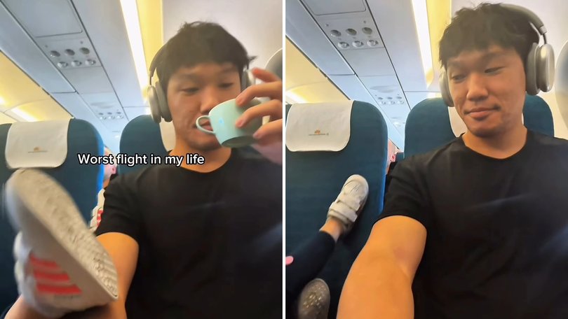 A video has gone viral on social media of a child repeatedly kicking a passenger.