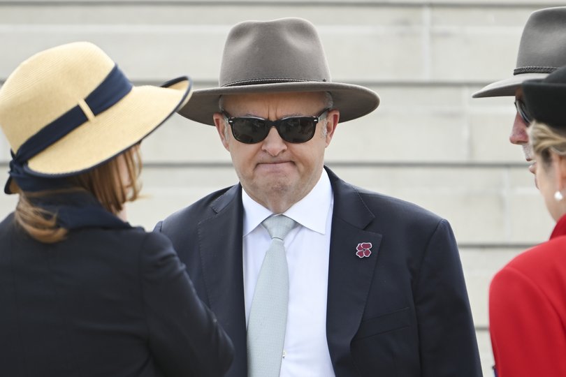 Prime Minister Anthony Albanese during the 2025 Remembrance Day National Ceremony at the Australian War Memorial in Canberra.