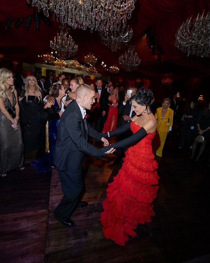 Justin Bieber attends Kris Jenner's 70th birthday party.