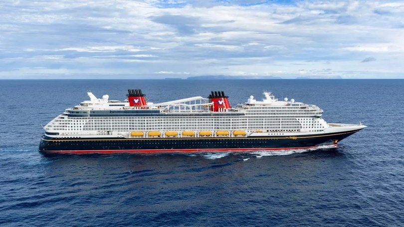 The exterior of Disney’s newest cruise ship the Disney Destiny.