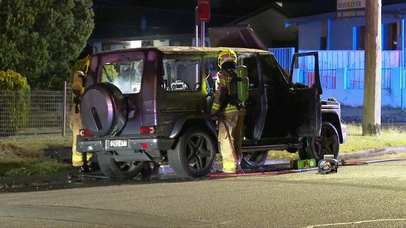 The car was completely gutted.