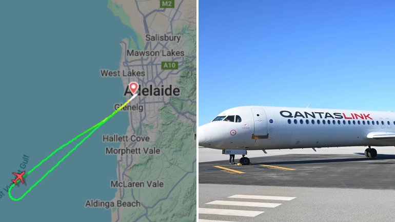 A QantasLink flight was forced to make an emergency landing in Adelaide.