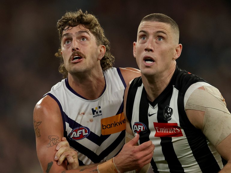 Luke Jackson and Darcy Cameron doing battle last season.