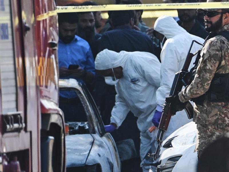 The Pakistani Taliban group denied involvement in an attack outside a busy court in Islamabad. 