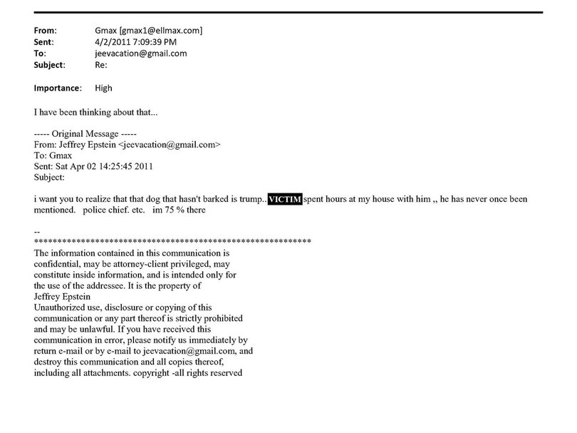 Epstein emails Maxwell about a victim he claims Trump met at his house.
