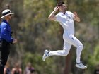 Mark Wood bowled at pace in Perth before being forced to leave the field with a tight hamstring. (Richard Wainwright/AAP PHOTOS)