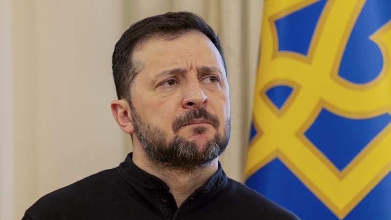 Ukrainian President Volodymyr Zelensky faces a deepening corruption scandal shaking his administration. (AP PHOTO)