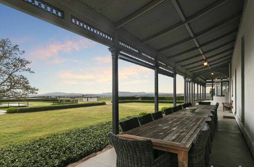 The verandah takes in views across the Brokenback Ranges.