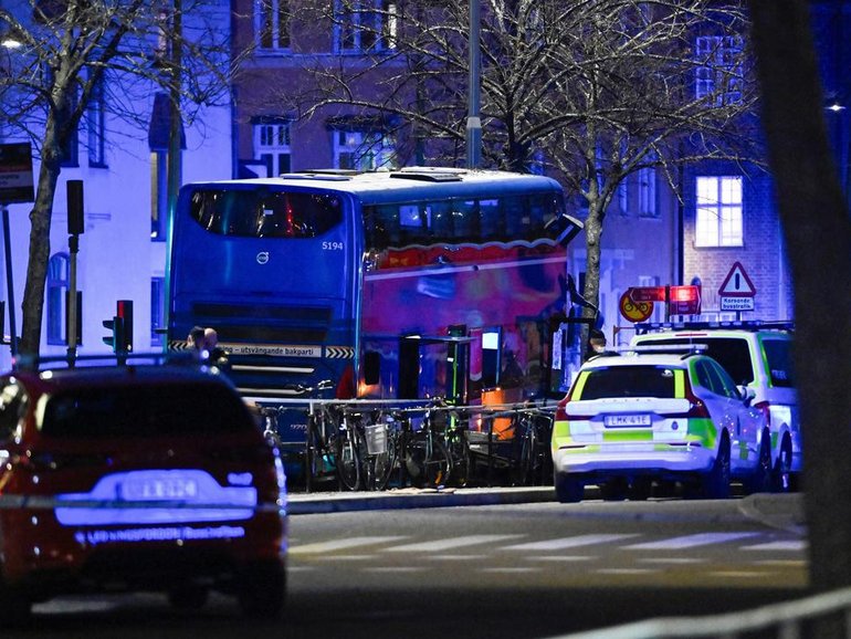 Police say there were no passengers on a double-decker bus at the time it crashed into a bus stop.