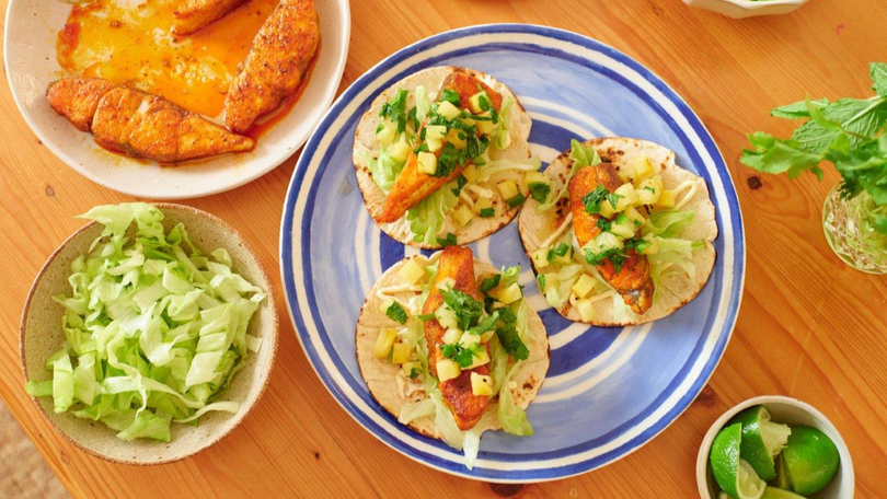 Masala fish tacos.