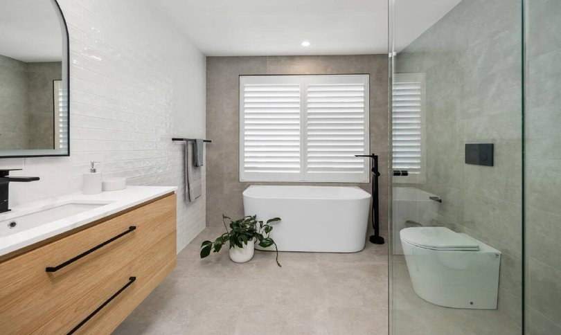 The renovated main bathroom.