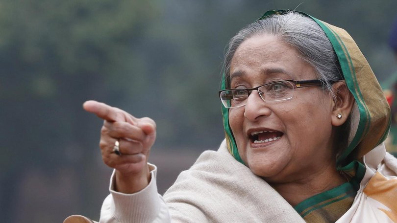 Ousted prime minister Sheikh Hasina has been sentenced to death over a crackdown on unrest. (AP PHOTO)