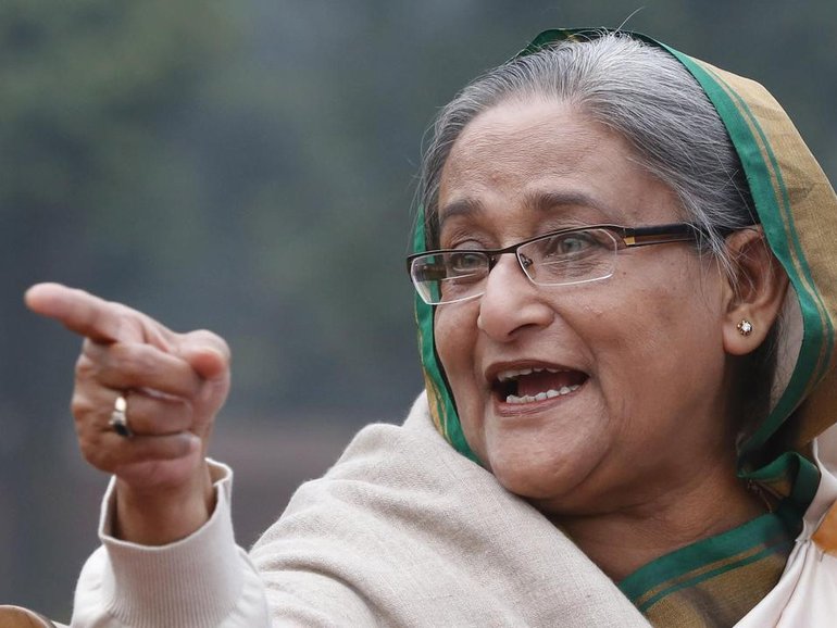Ousted prime minister Sheikh Hasina has been sentenced to death over a crackdown on unrest. (AP PHOTO)