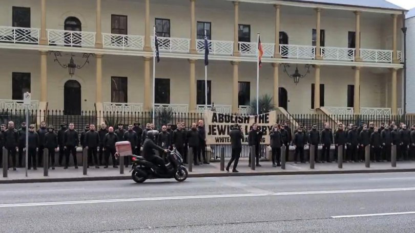 The National Socialist Network Nazi group held a widely condemned rally almost two weeks ago. Pic: Supplied.