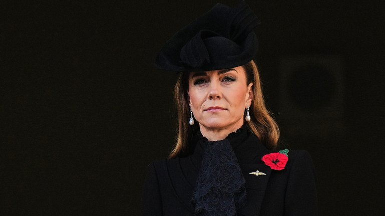 The Princess of Wales attends the Remembrance Sunday Service at the Cenotaph in London.