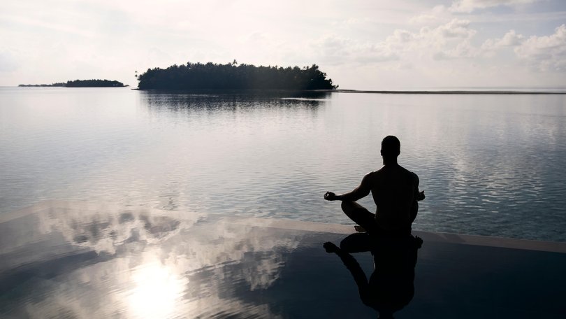 Meditation time at the Water Villa. 