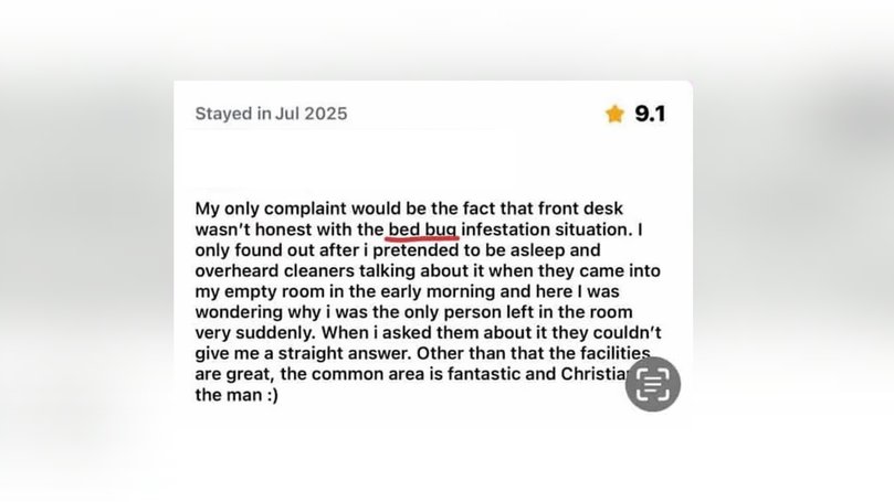A review from two months before the mass illness mentioned a bed bug infestation at the hostel.