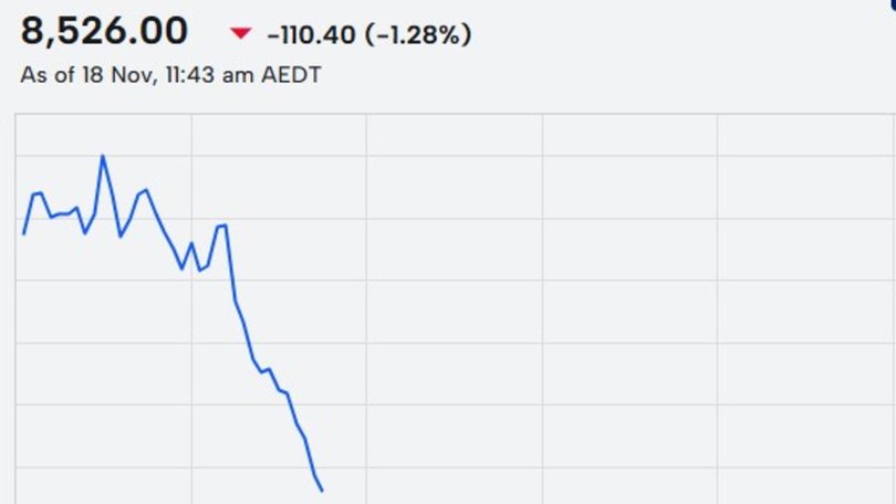 The Australian sharemarket slumps to a four-month low on rates fears. Picture: Supplied