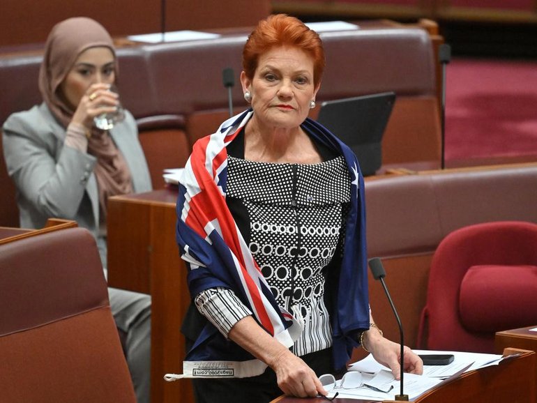 Pauline Hanson's 1997 book was cited in court to highlight her alleged tendency to be racist. (Mick Tsikas/AAP PHOTOS)