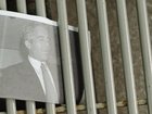 FILE — An image of Jeffrey Epstein is seen stuck in a bench during a No Kings Day protest in Houston, June 14, 2025. (Ariana Gomez/The New York Times)