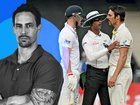Mitchell Johnson facing off with Ben Stokes.