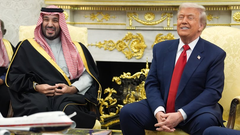 Donald Trump meets Saudi Arabia's Crown Prince Mohammed bin Salman in the Oval Office. (AP Photo/Evan Vucci)