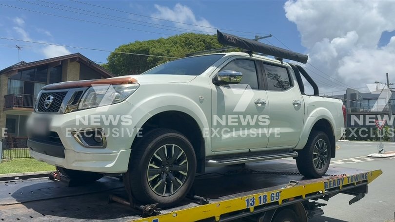 A white Nissan Navara ute was located at a Scarborough home on Tuesday.