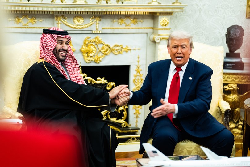 President Donald Trump and Crown Prince and Saudi Crown Prince Mohammed bin Salman in the Oval Office. 