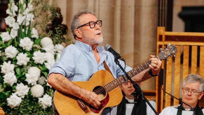 John Williamson played True Blue. Picture: James Brickwood