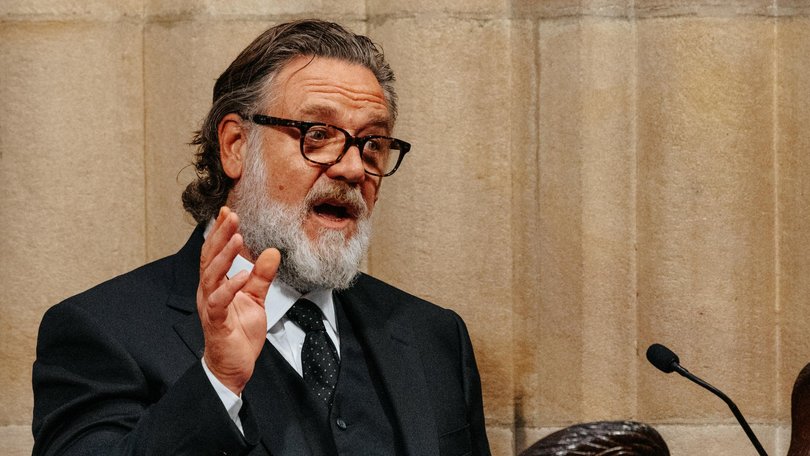 Russell Crowe said he and Laws always made each other laugh. Picture: James Brickwood.