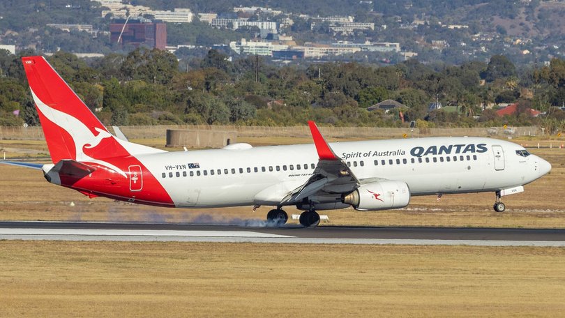 The passenger was removed by AFP officers. Picture: NewsWire / Ben Clark