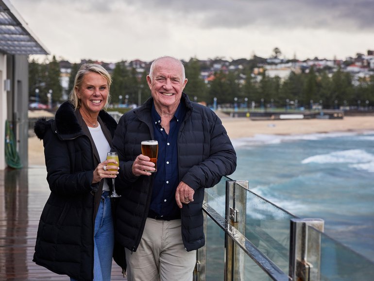 Rick and Sarah Stein overlooking Coogee Beach.