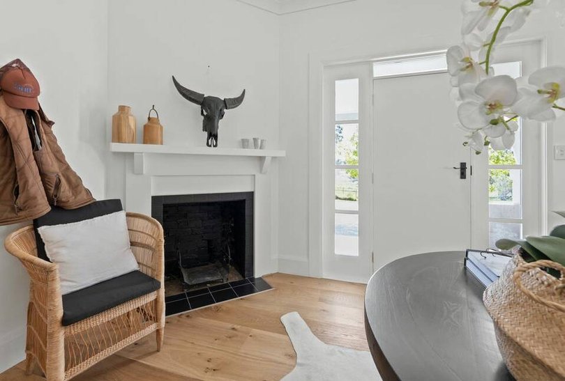 The home has multiple fireplaces.