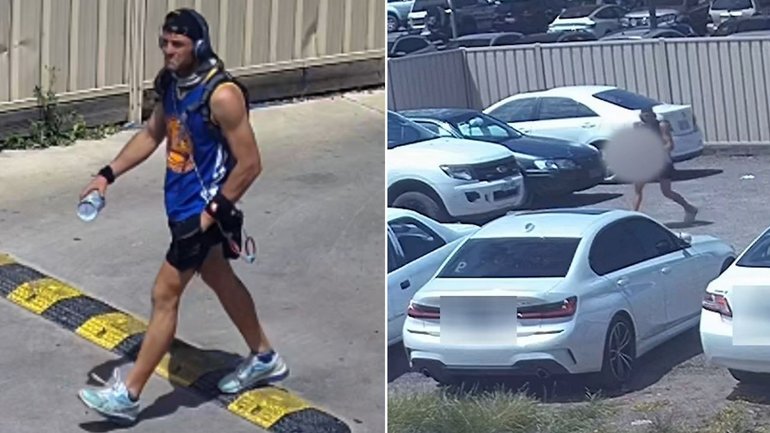 Police have revealed CCTV of a suspect after a baby was placed in a box and left in a carpark during a shopping centre car theft.